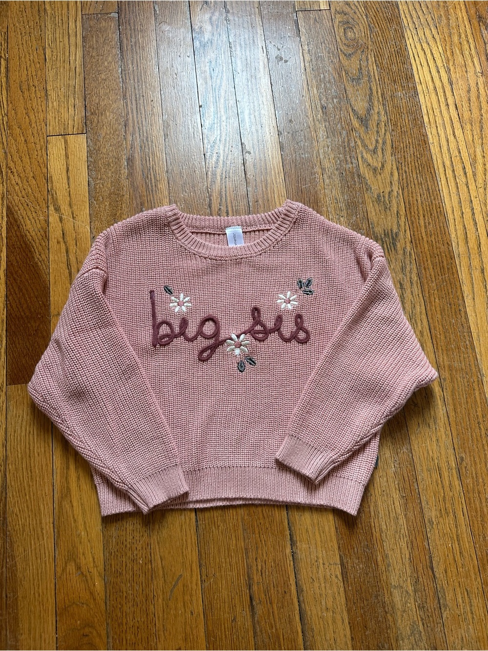 Big Sis Embroidered Sweater - Size 3T